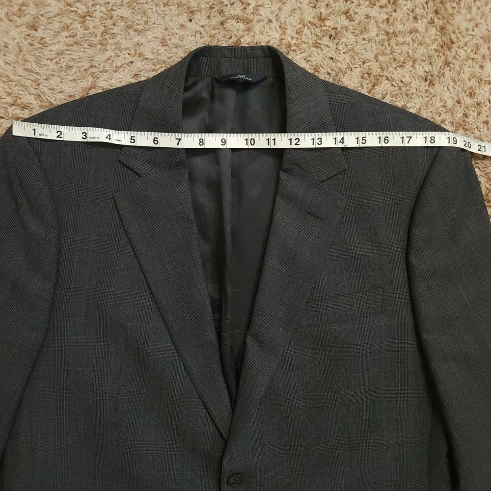Brooks Brothers 346 Blazer Mens 44R Grey Glen Plaid Two Button Sport Coat